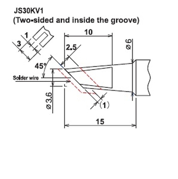 ปลายหัวแร้งซามูไร Cera cote solder tip samurai js30kv1 two sided and inside the groove